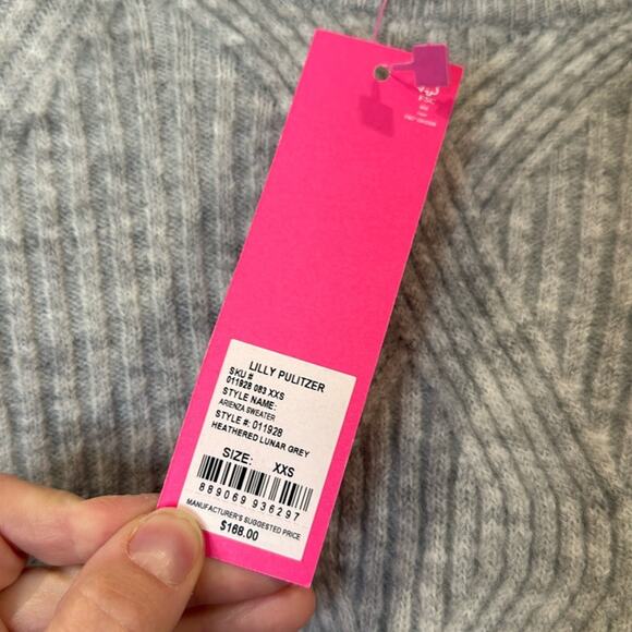 NWT Lilly Pulitzer Arienza Dolman Heathered Lunar Gray Knit Sweater Size XXS - Picture 5 of 9